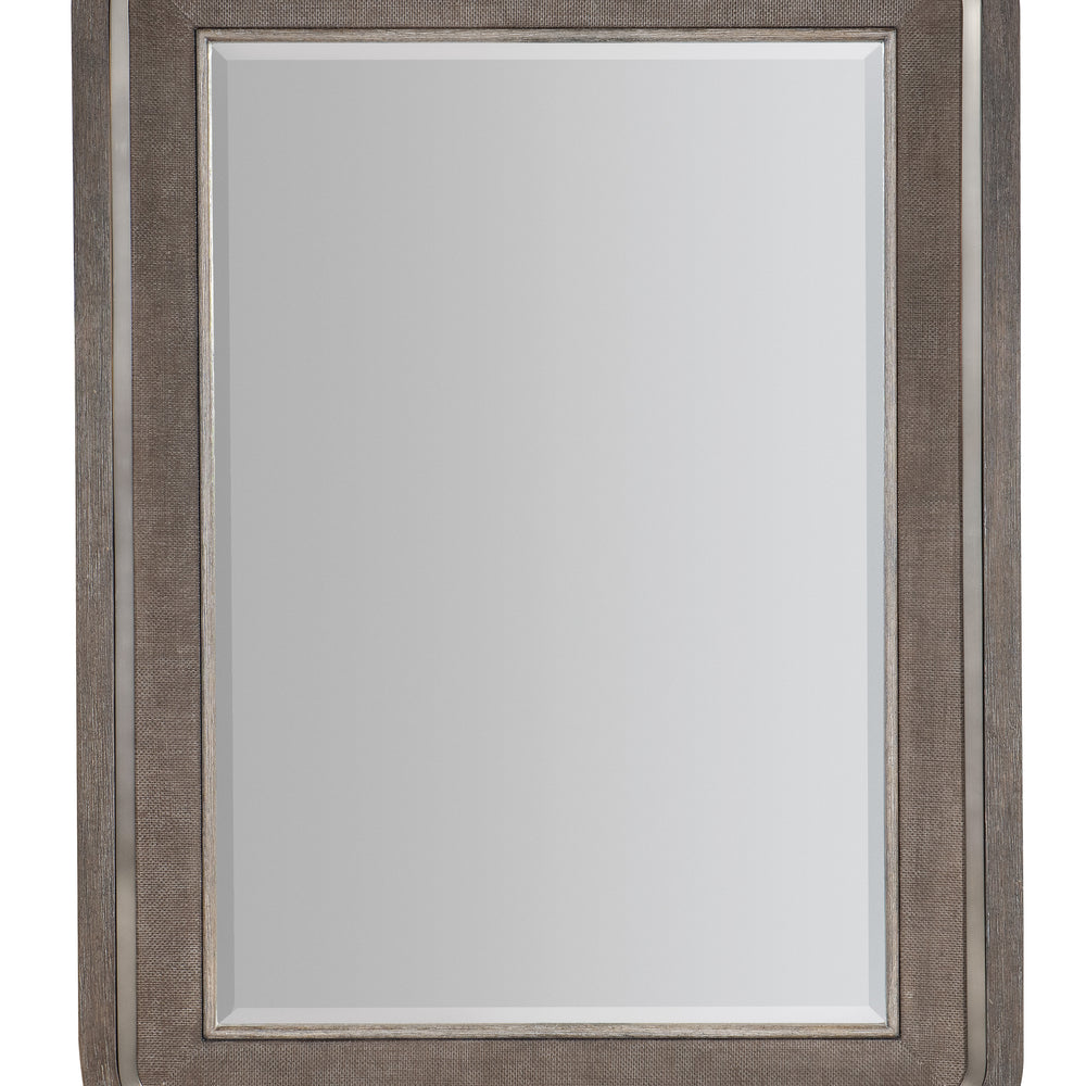 Modern Mood Raffia Landscape Mirror - Mink Finish.