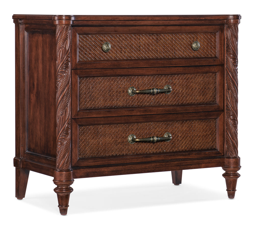 Charleston Three-Drawer Bedroom Nightstand - Maraschino Cherry