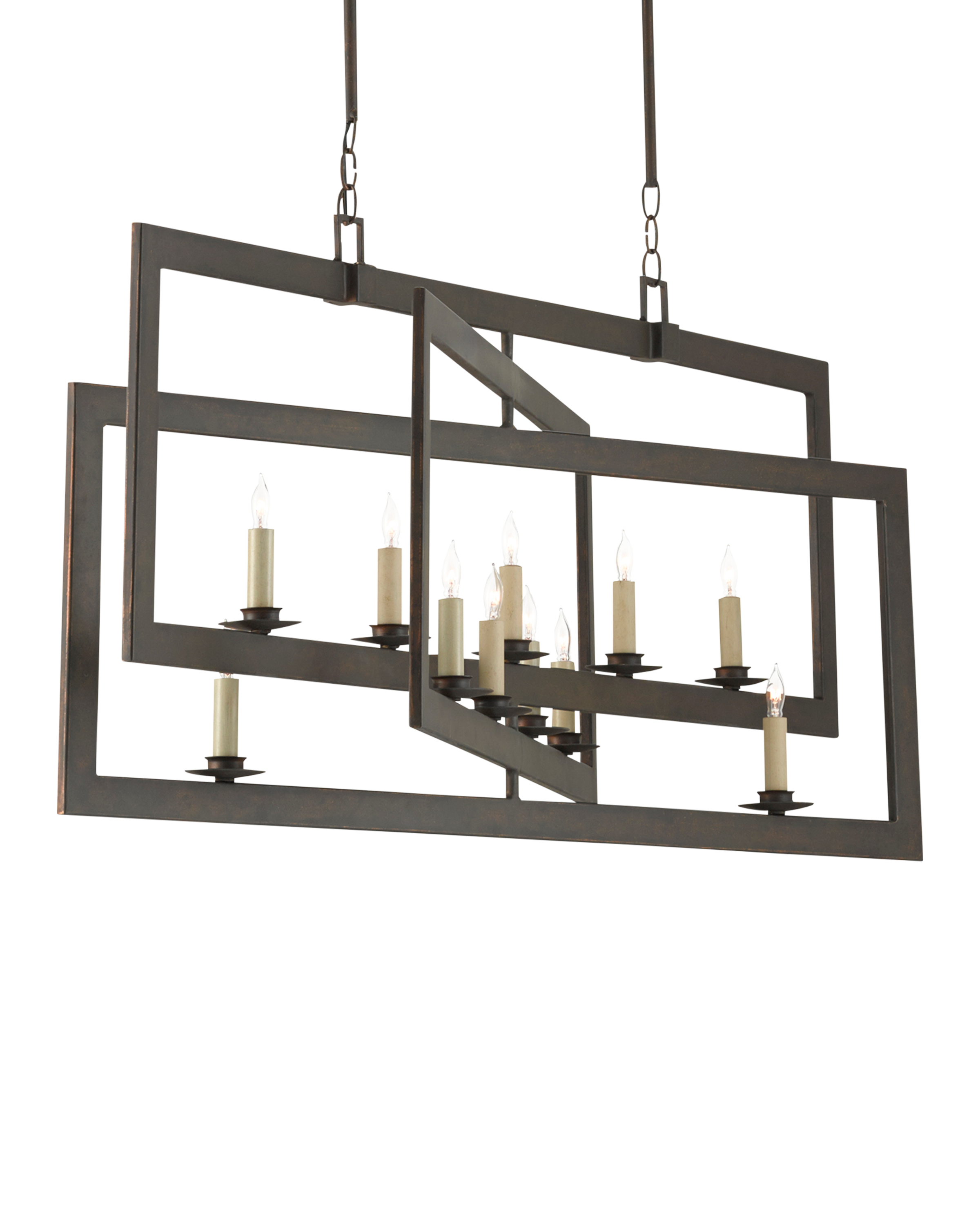 Middleton Rectangular Bronze Chandelier - Thumbnail 2