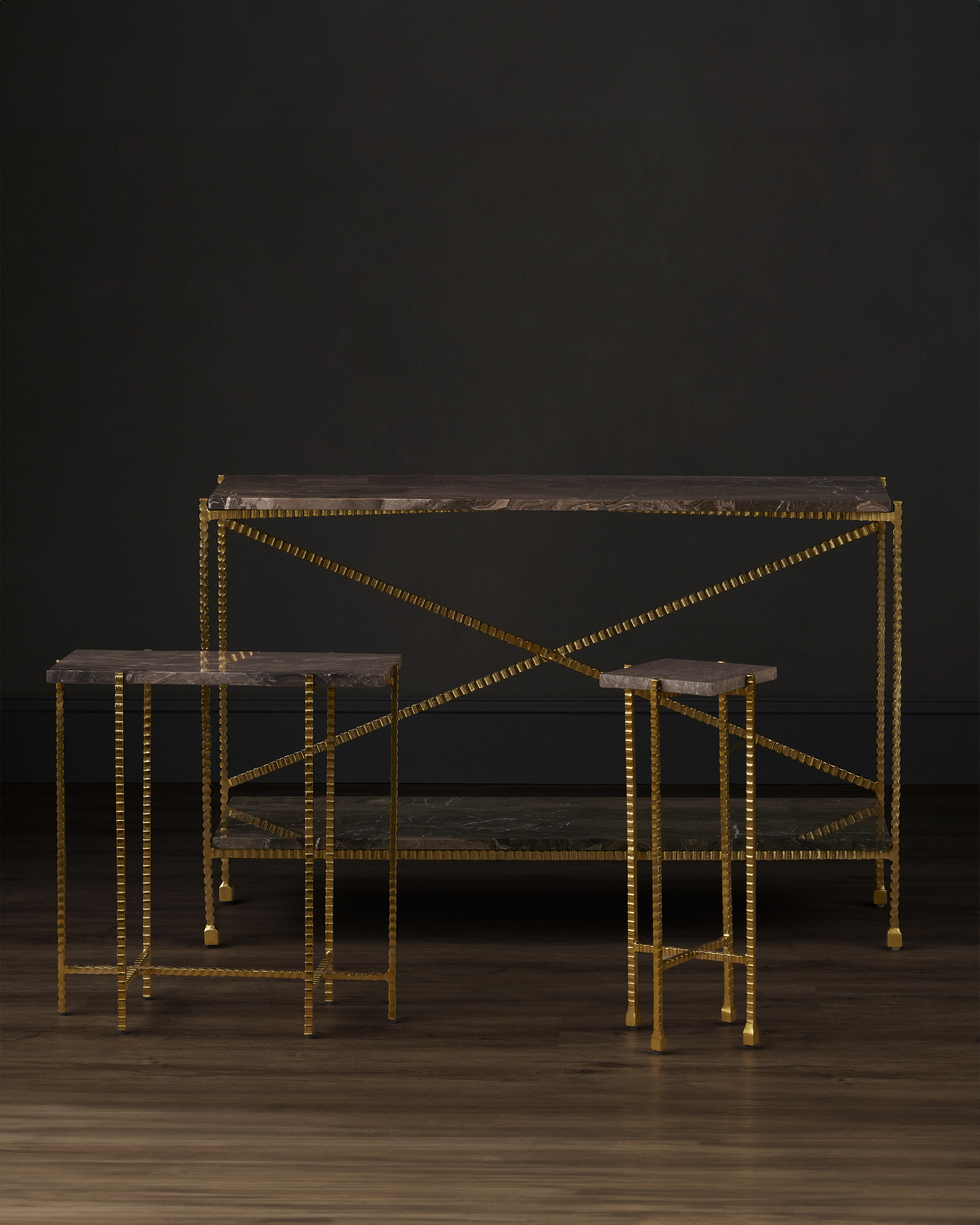 Flying Marble Gold Side Table - Thumbnail 2