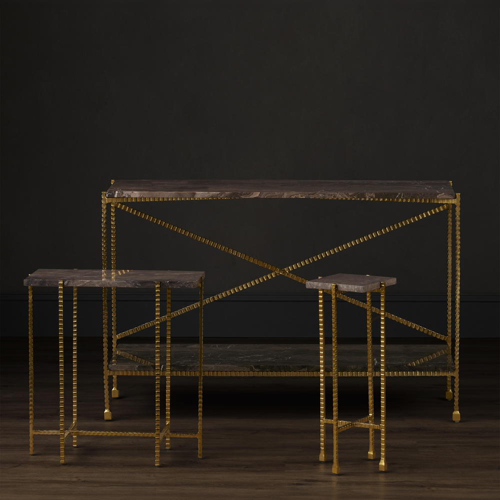 Flying Marble Gold Side Table
