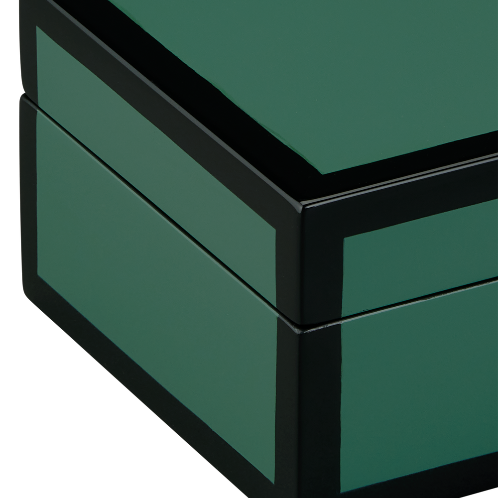 
                      
                        Green Lacquer Box Set of 2.
                      
                    