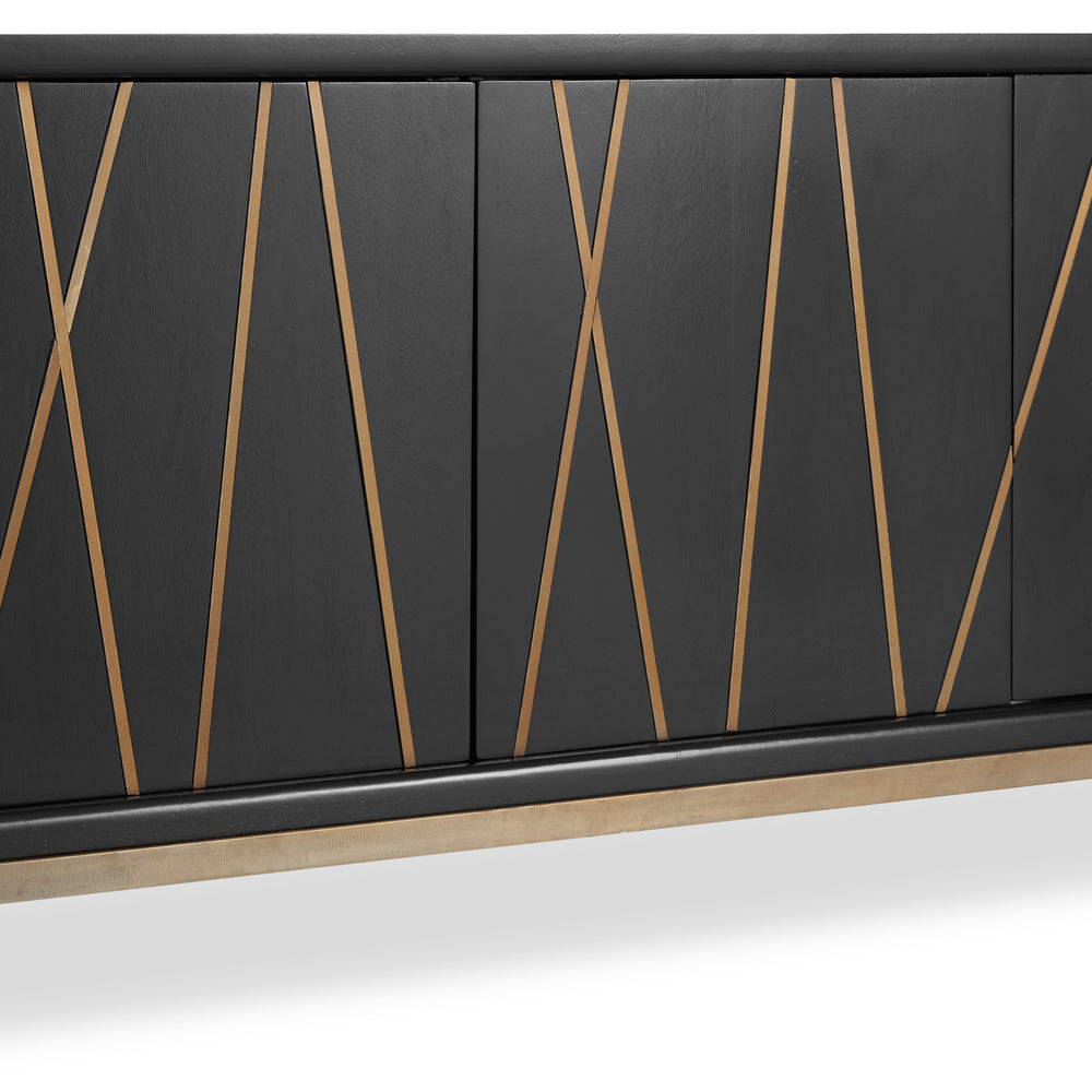 Entertainment Console 64in - Black with Gold Base