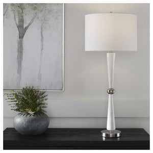 35" Tall White Hourglass Table Lamp - #shop_name Table Lamps