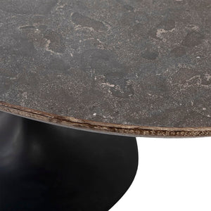 Bayne Stone and Wood Round Dining Table 71" - #shop_name Dining Table