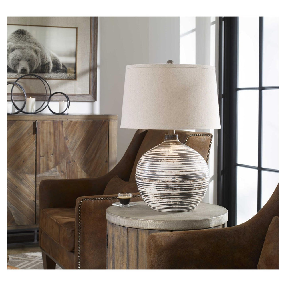 
                      
                        Bloxom Mocha-Bronze Ceramic Striped Table Lamp - #shop_name Table Lamps
                      
                    