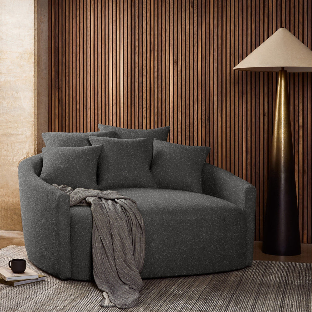 Chloe Media Lounger - Fallon Charcoal - #shop_name Sofas