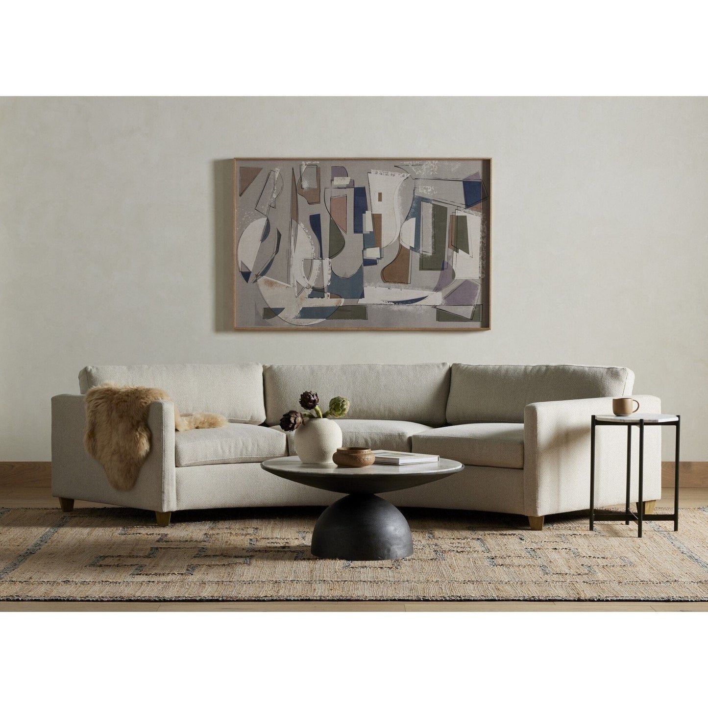 Corbett Coffee Table - Creamy Taupe Marble - #shop_name Coffee Tables