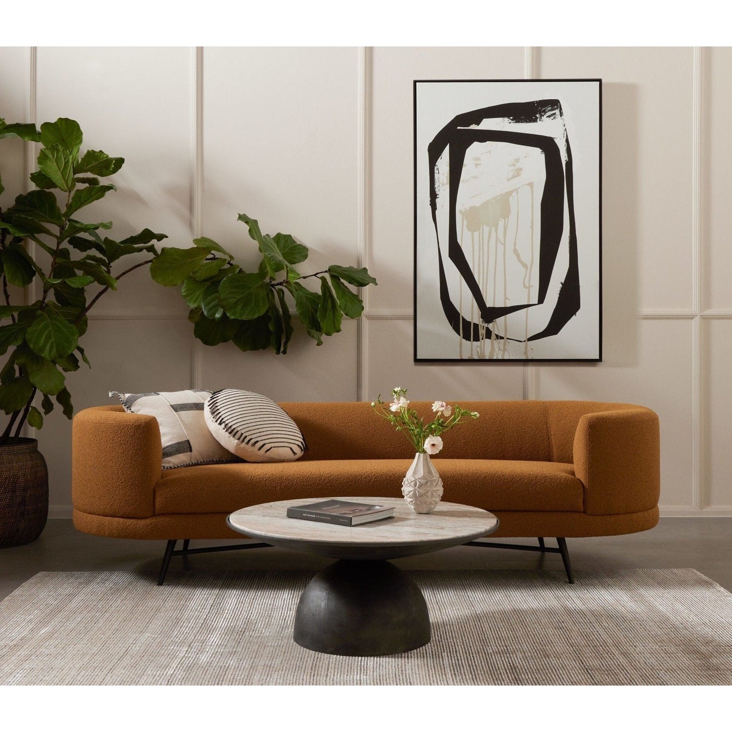 Corbett Coffee Table - Creamy Taupe Marble - #shop_name Coffee Tables
