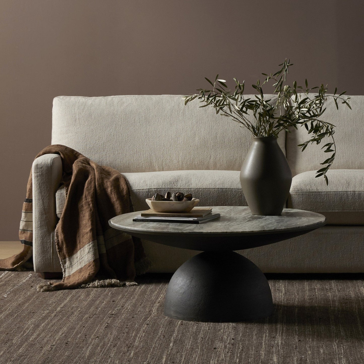Corbett Coffee Table - River Grey Marble Solid - #shop_name Coffee Tables