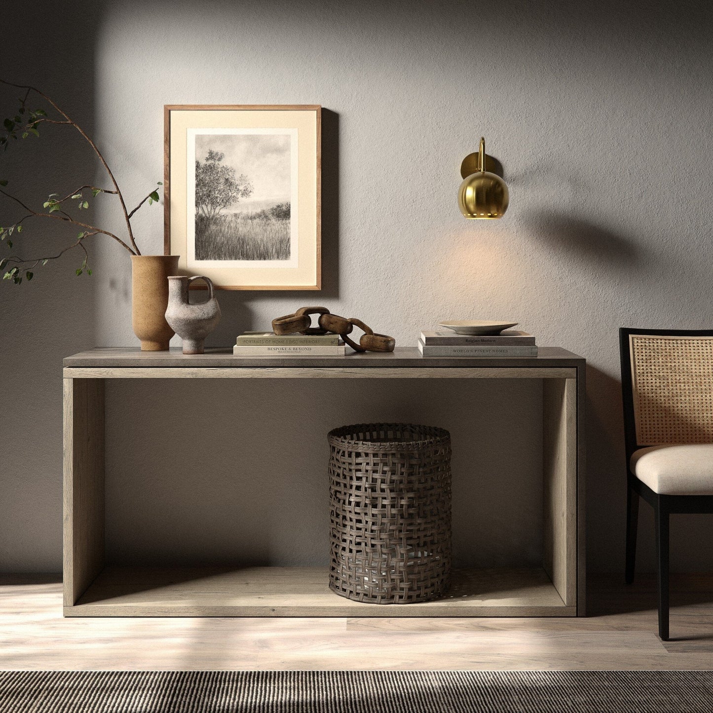 Faro Console Table - Dark Grey Concrete - #shop_name Console Tables