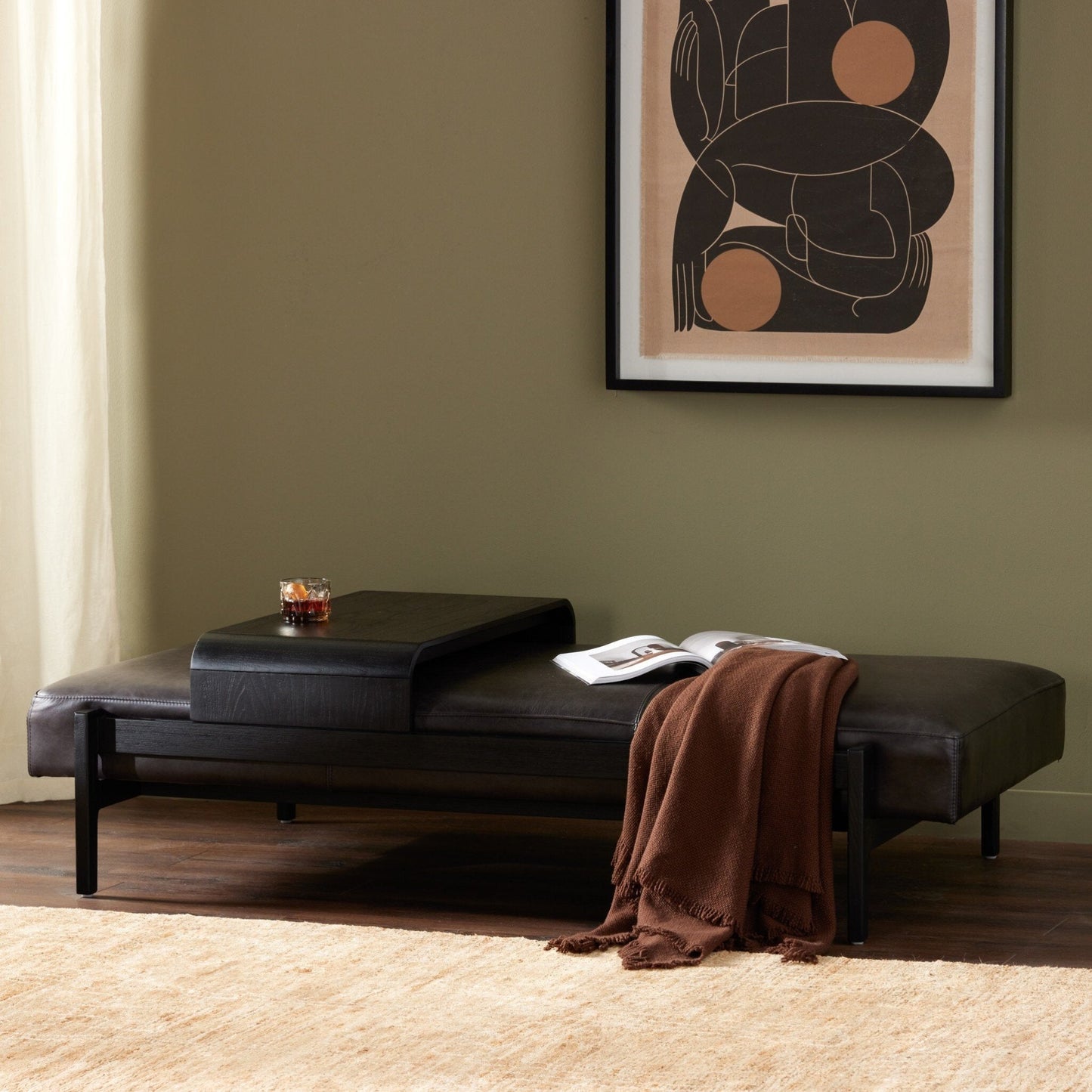 Fawkes Rectangle Ottoman - Sonoma Black - #shop_name Ottomans & Stools