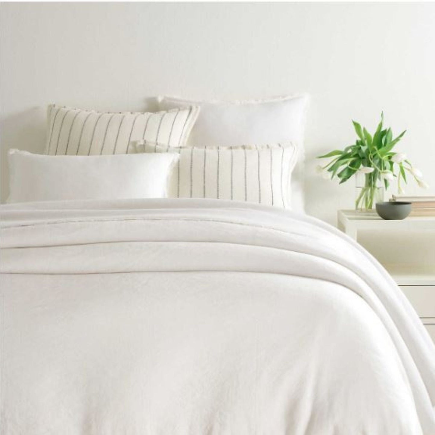 Faye Linen Dove White Duvet Cover - #shop_name Bedding