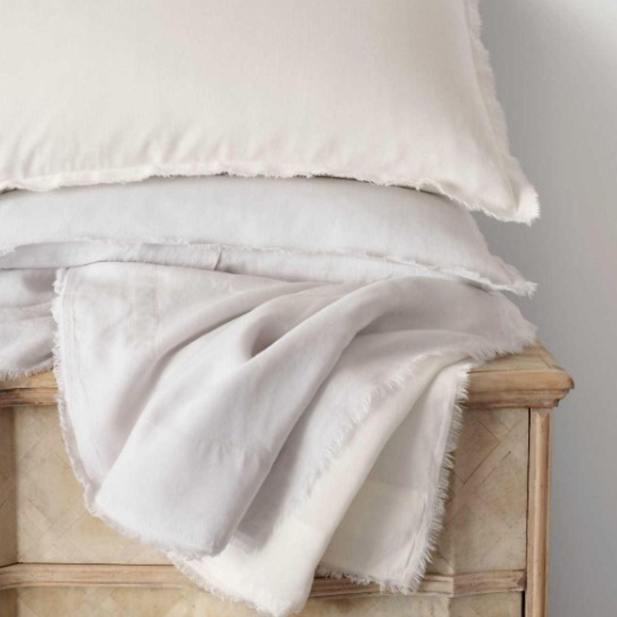 Faye Linen Dove White Duvet Cover