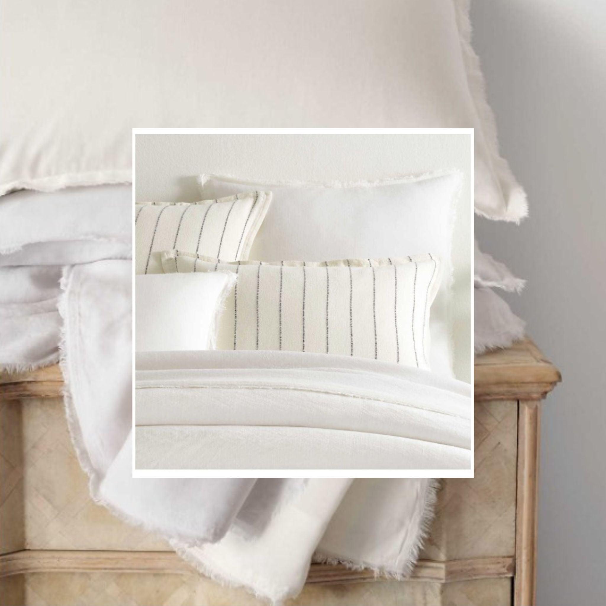 Faye Linen Dove White Sham - Thumbnail 3