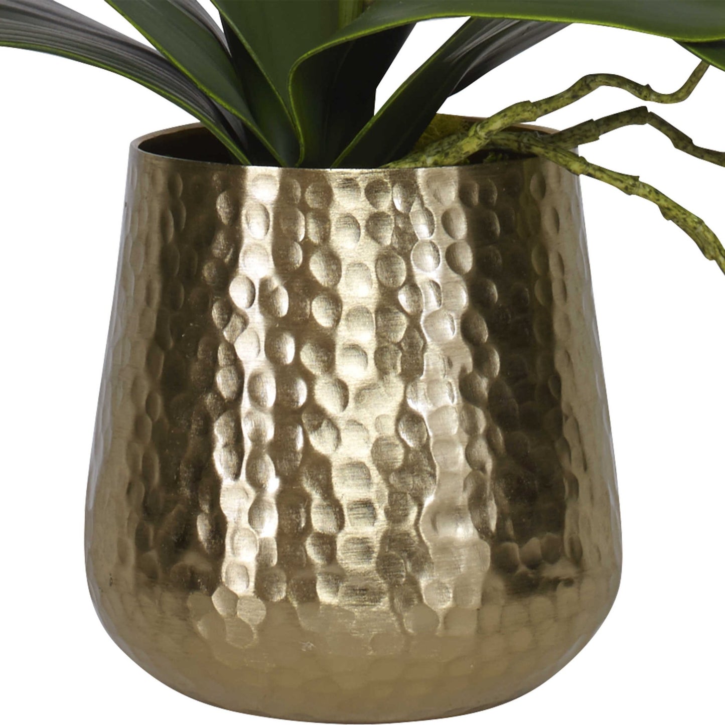 Forever Fresh Orchid in Hammered Brass Vase - #shop_name Accessory