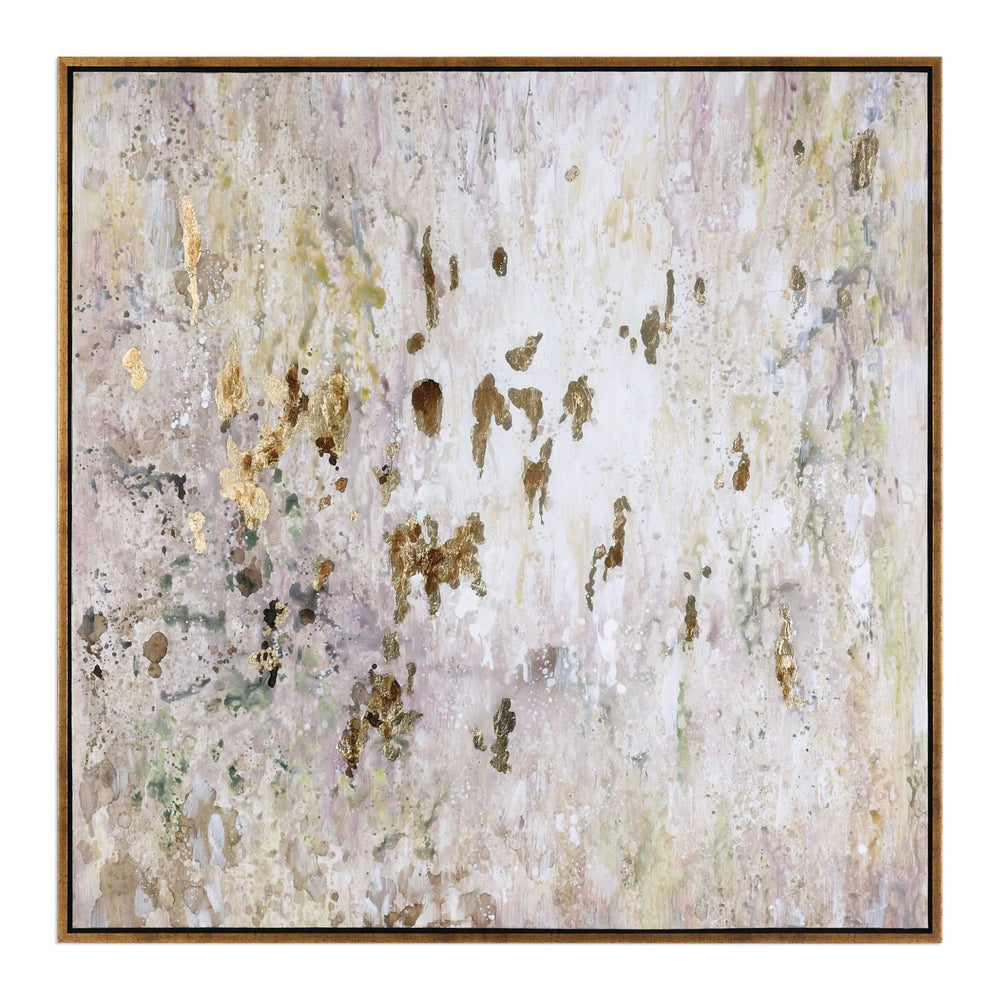 Golden Raindrops Modern Abstract Art - #shop_name Art