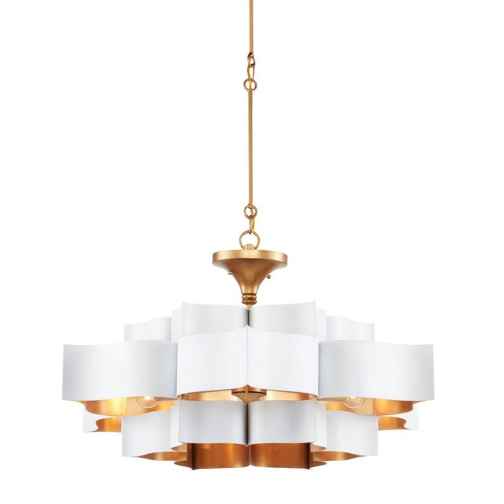 Grand Lotus White Chandelier - #shop_name Chandeliers