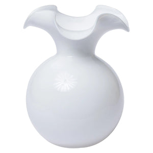 Hibiscus Glass White Large Fluted Vase - #shop_name Accessory