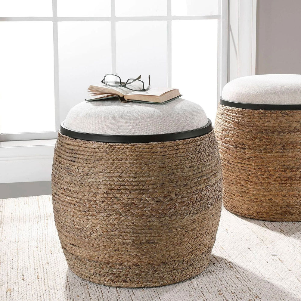 
                      
                        Island Straw Accent Stool - #shop_name Ottoman
                      
                    