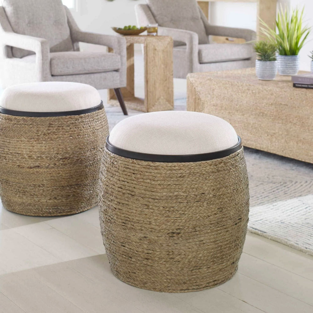 
                      
                        Island Straw Accent Stool - #shop_name Ottoman
                      
                    