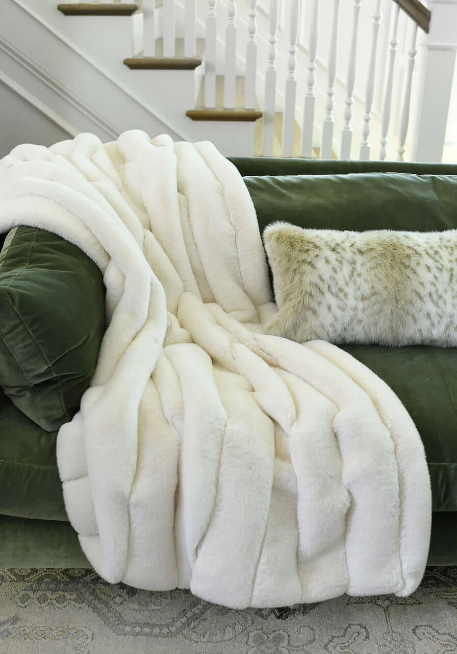 Ivory Faux Fur Posh Throw - #shop_name Throw