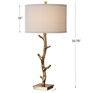 Javor Antiqued Gold Metal Tree Branch Table Lamp - #shop_name Lamps