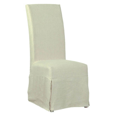 Linen Floor Length Slip Covered Parsons Chair