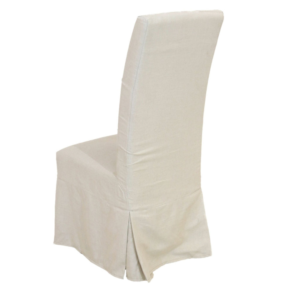 Linen Floor Length Slip Covered Parsons Chair - #shop_name Chair
