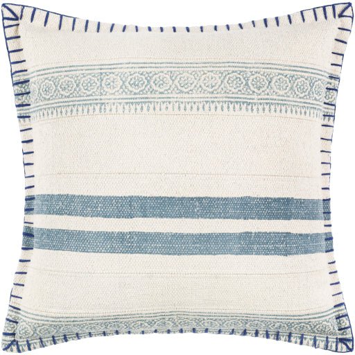 Lola Cream and Blue Pillow - #shop_name Pillows