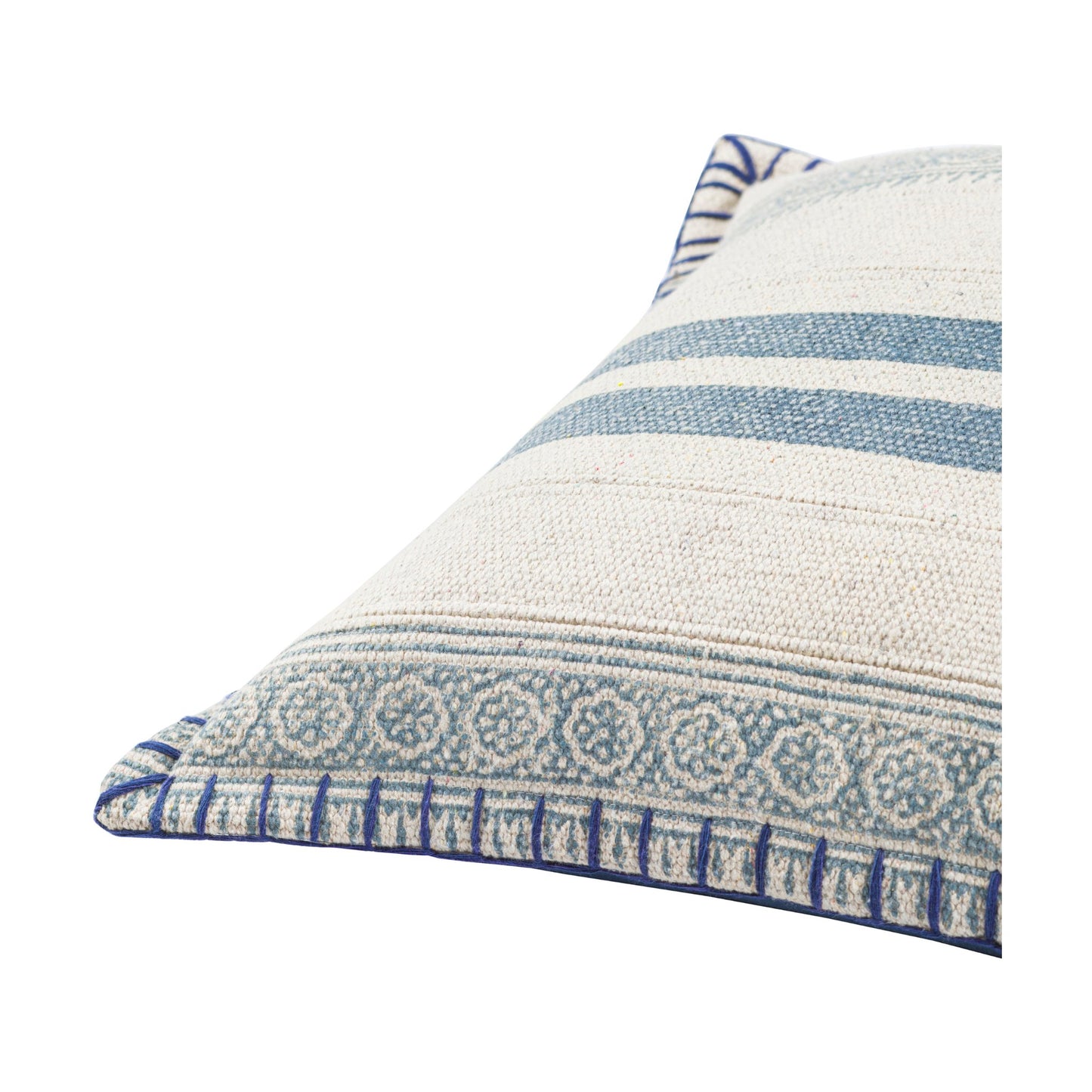 Lola Cream and Blue Pillow - #shop_name Pillows