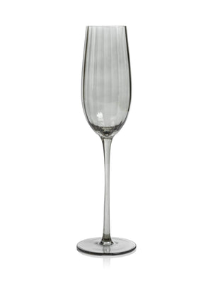 Madeleine Optic Champagne Flute Smoke Glass - Set of 4