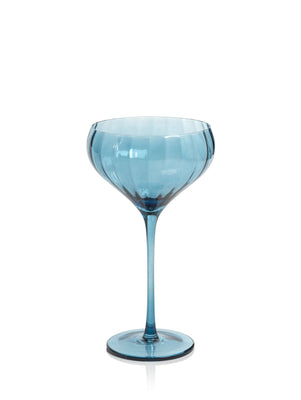 Madeleine Optic Cocktail Blue Azure Glass - Set of 4