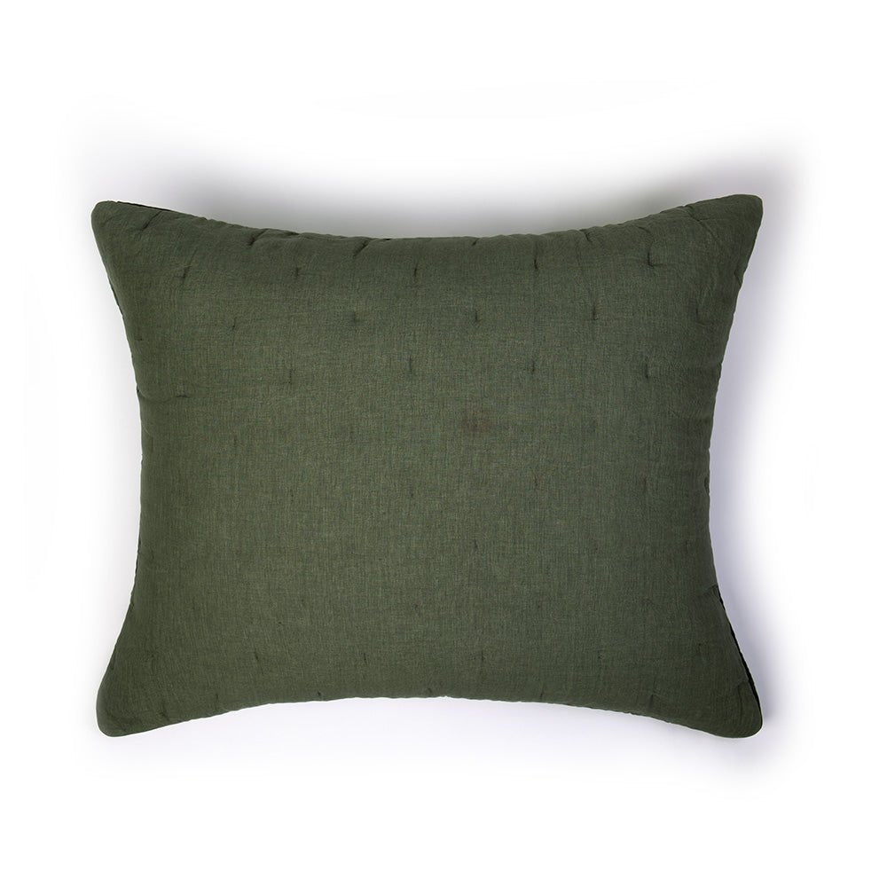 
                
                    Load image into Gallery viewer, Mesa Linen &amp;amp; Velvet Kale Dutch Euro Sham - #shop_name Pillow
                
            