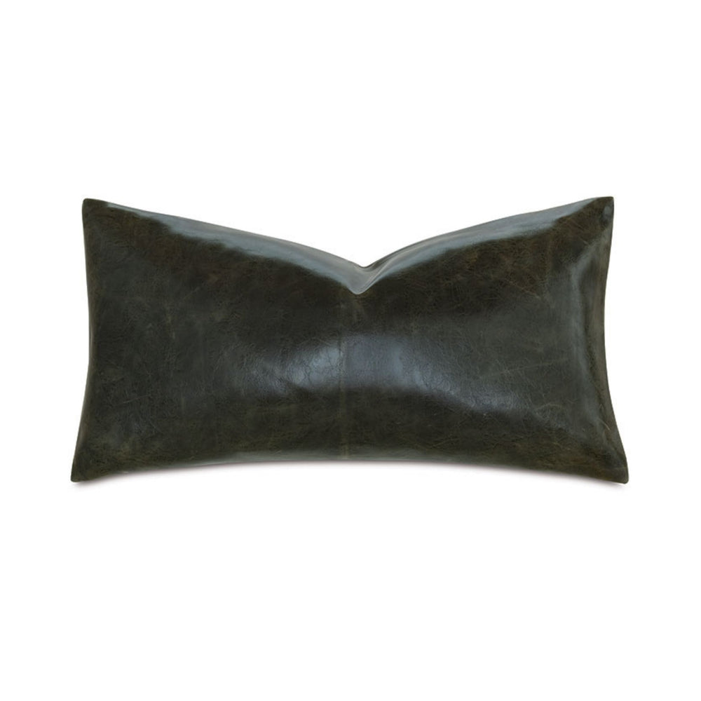 Muse Vegan Leather Decorative Pillow in Emerald - #shop_name Pillows