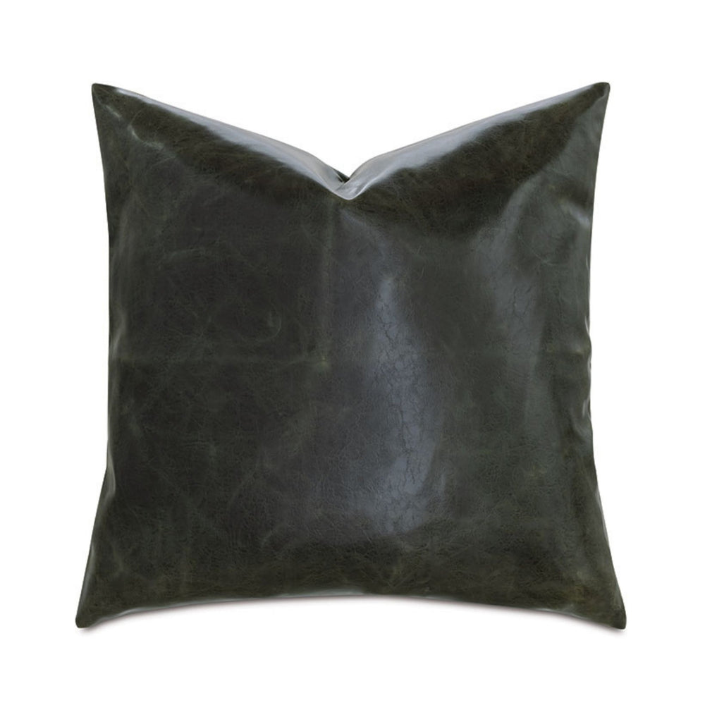 Muse Vegan Leather Decorative Pillow in Emerald - #shop_name Pillows