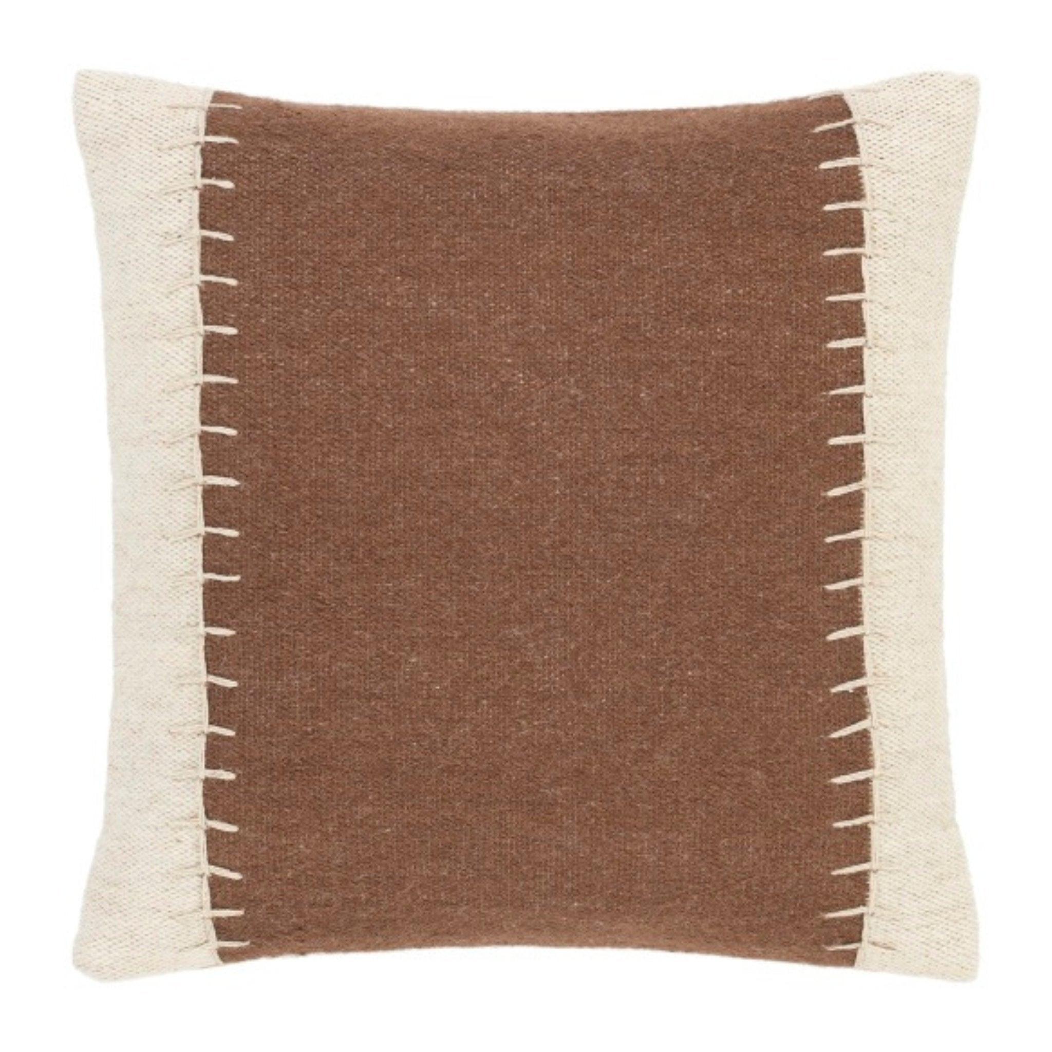 Niko Brown and Ivory Square Pillow