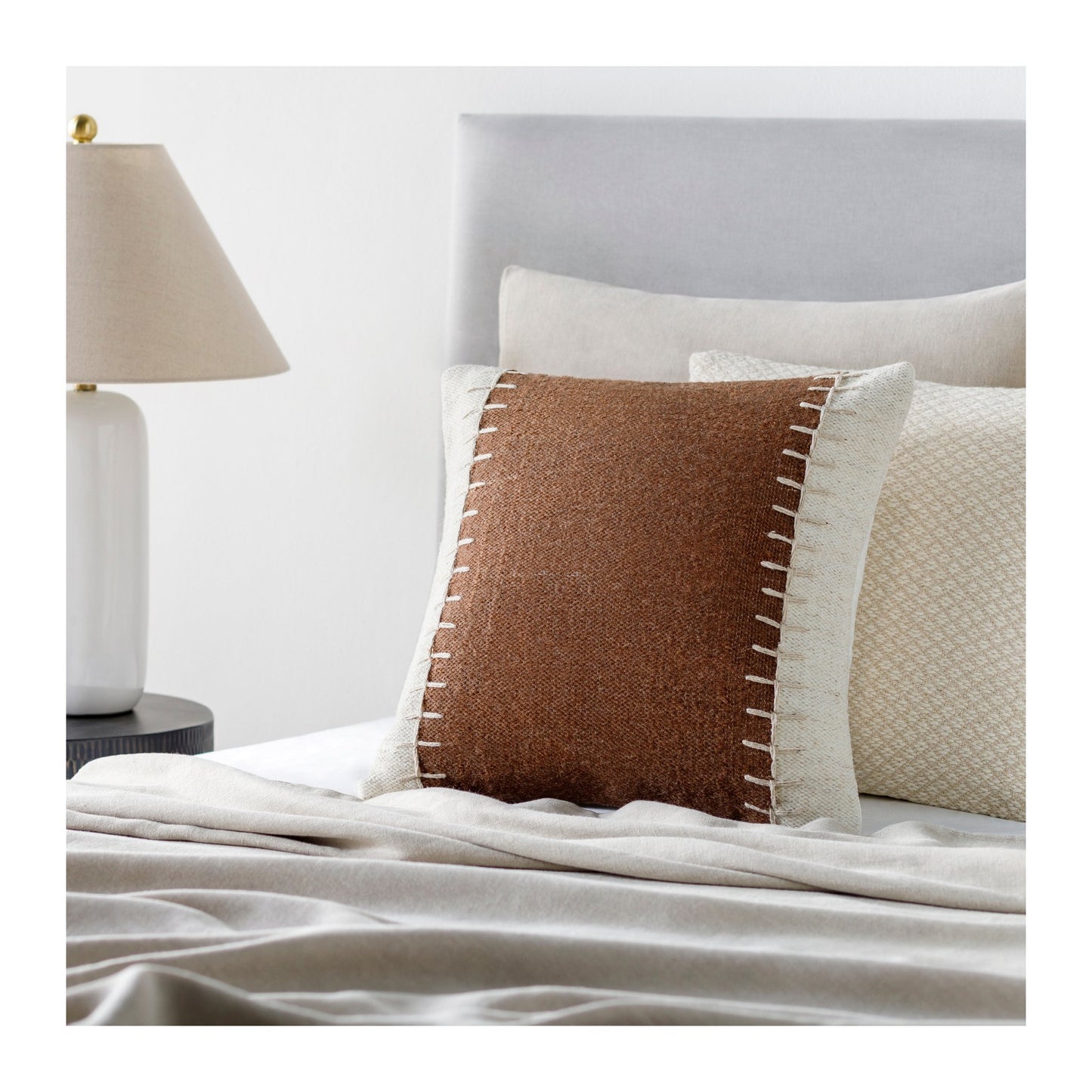 Niko Brown and Ivory Square Pillow - #shop_name Pillows