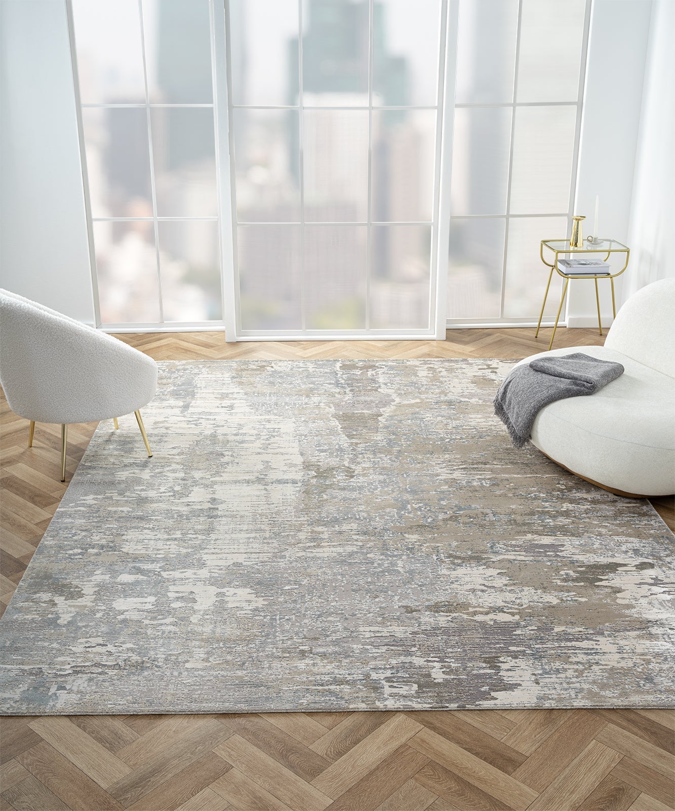 OI Kingsley Earth Tones/Greys Power Loom Rug - #shop_name Rug