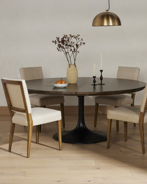 Powell Dining Table - English Brown Oak Veneer - #shop_name Dining & Kitchen Tables