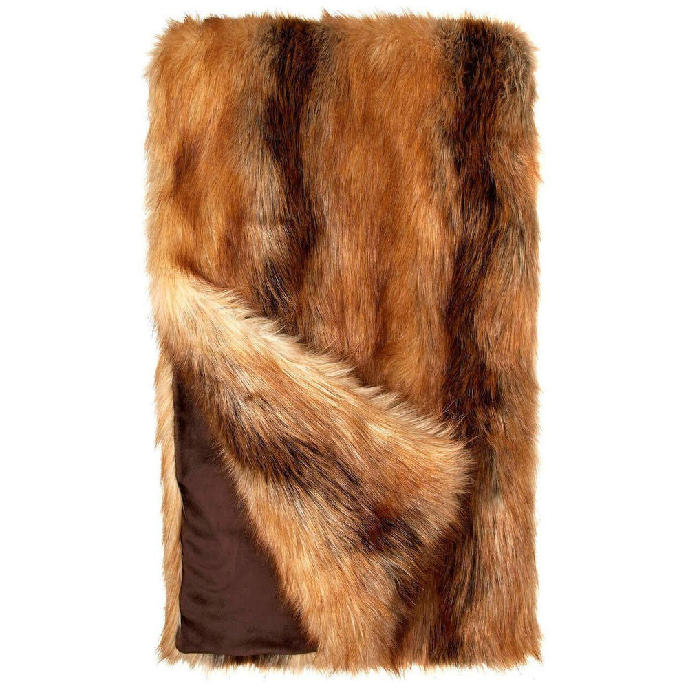 Red Fox Faux Fur Throws - #shop_name Throws