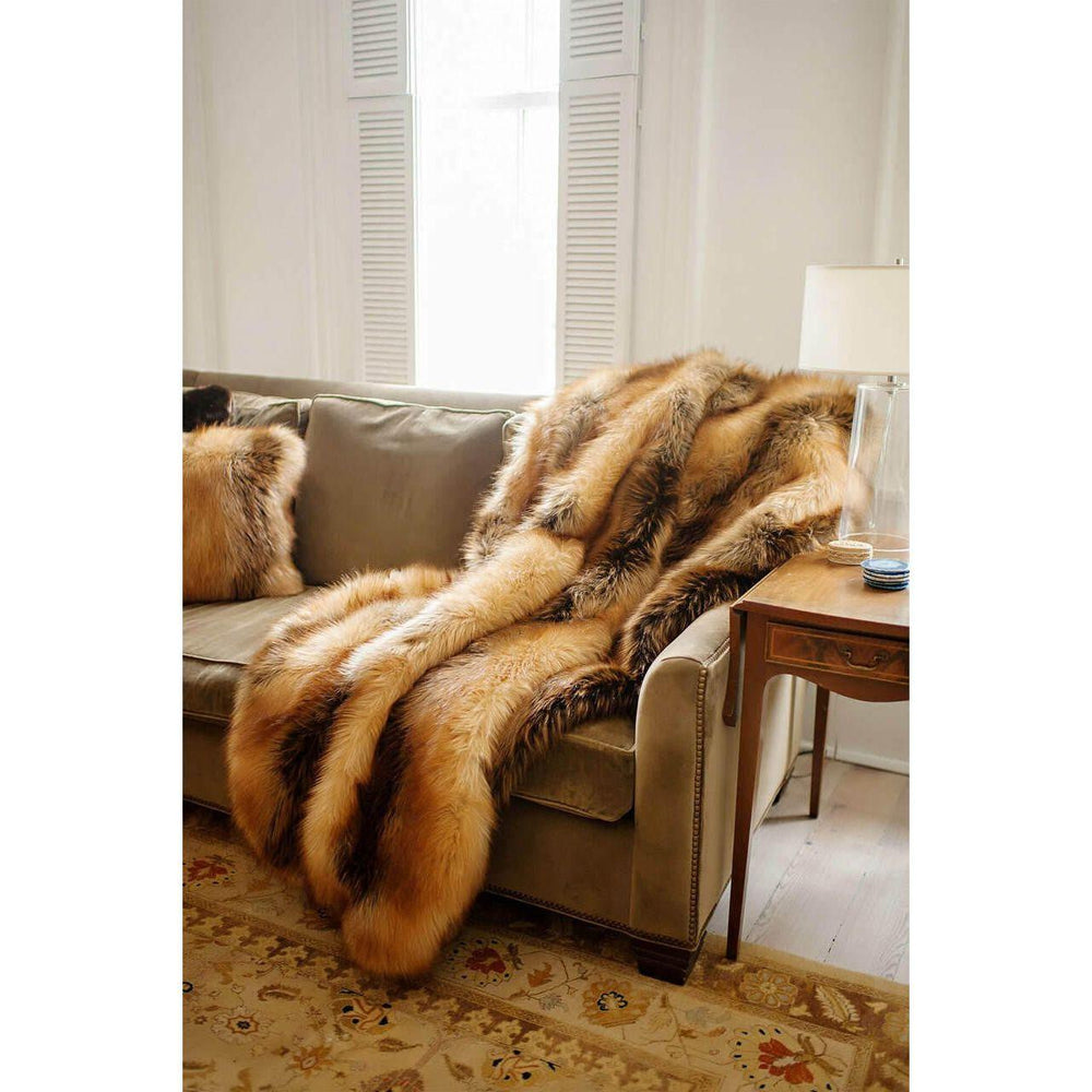 Red Fox Faux Fur Throws - #shop_name Throws