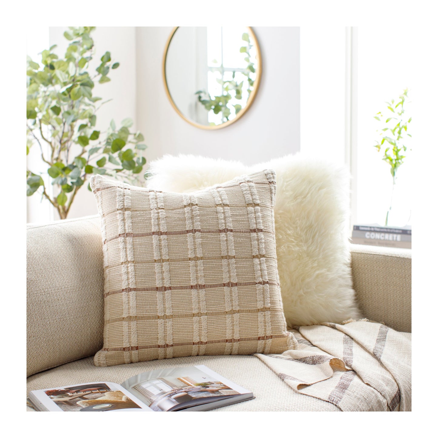 Rochester Cream and Rust Pillow - #shop_name Pillows