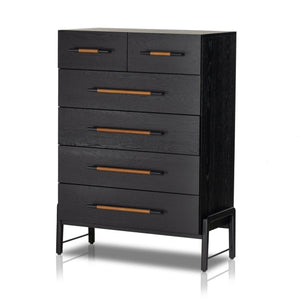
                
                    Load image into Gallery viewer, Rosedale 6 Drawer Tall Dresser - Ebony Oak Veneer - #shop_name Dressers &amp;amp; Chests
                
            