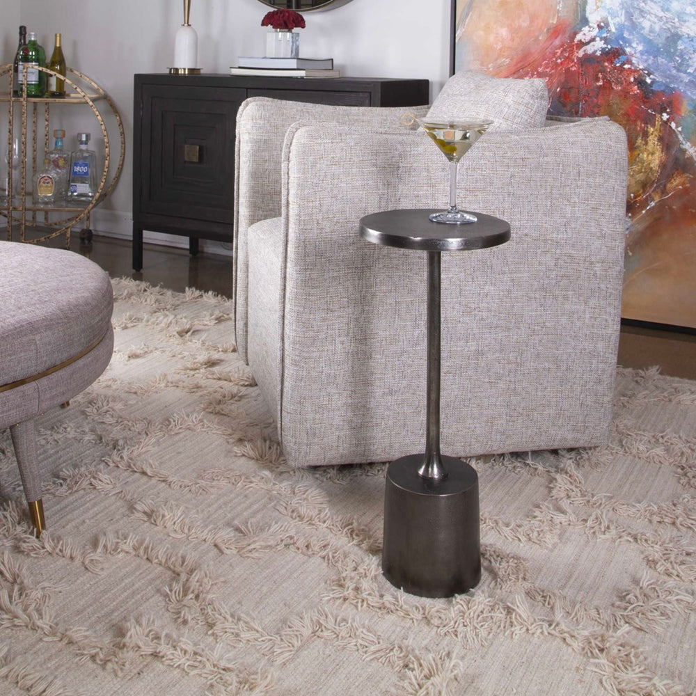 
                      
                        Sanaga Drink Table, Nickel - #shop_name Accent Table
                      
                    