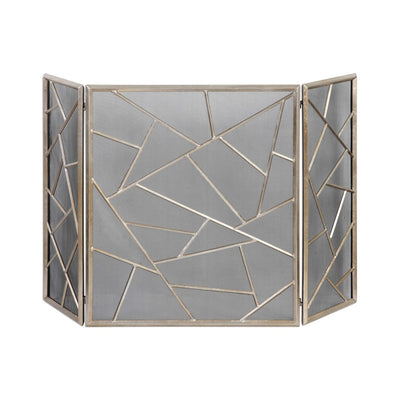 Silver Leaf Finish Armino Fireplace Screen