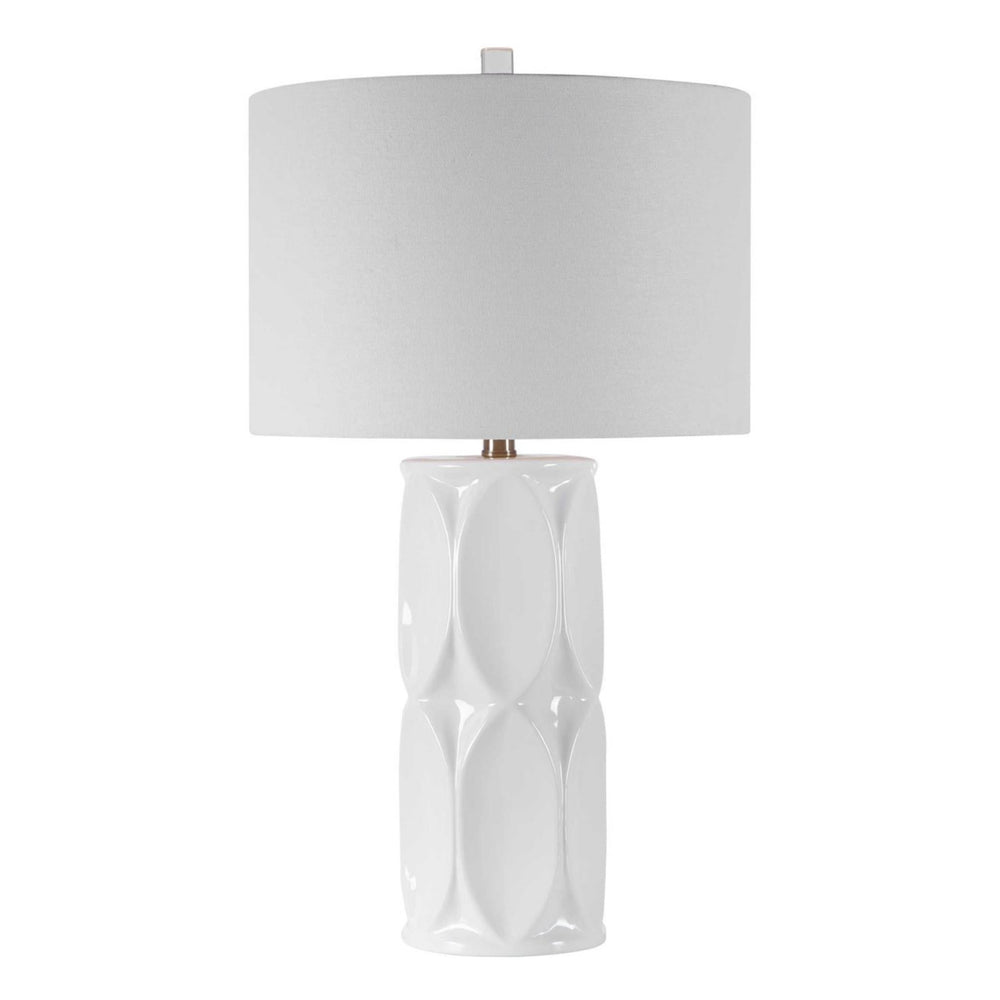
                      
                        Sinclair 26" Tall Column Table Lamp in White - #shop_name Lamps
                      
                    