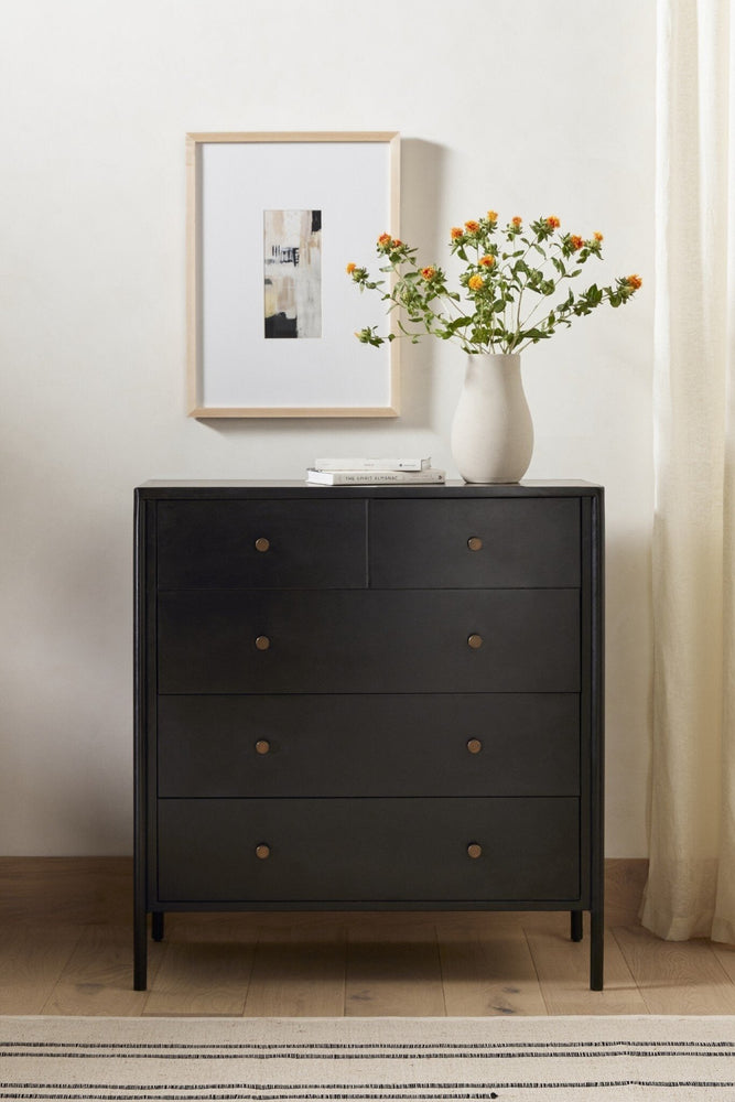 
                
                    Load image into Gallery viewer, Soto 5 Drawer Dresser - Black - #shop_name Dressers &amp;amp; Chests
                
            
