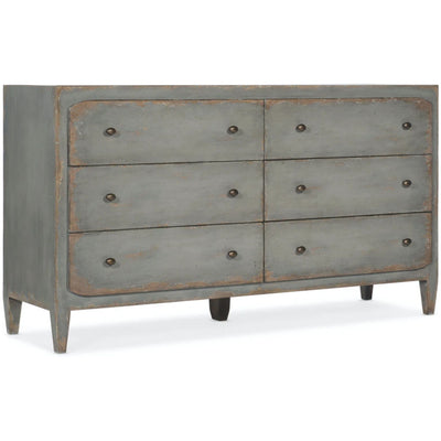 Speckled Gray Six Drawer Dresser