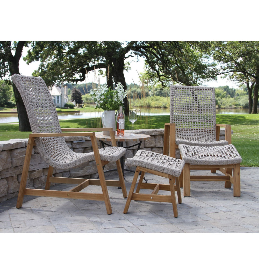 
                
                    Load image into Gallery viewer, Teak &amp;amp; Rope Basket Loungers (Sold as Pair) - #shop_name Outdoor Chair
                
            